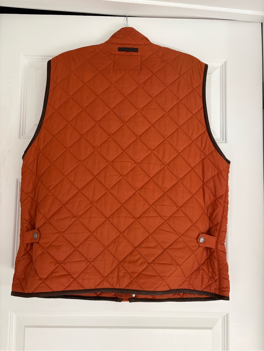 Coach Quilted Orange Men's Vest with Dark Trim - Picture 2 of 6